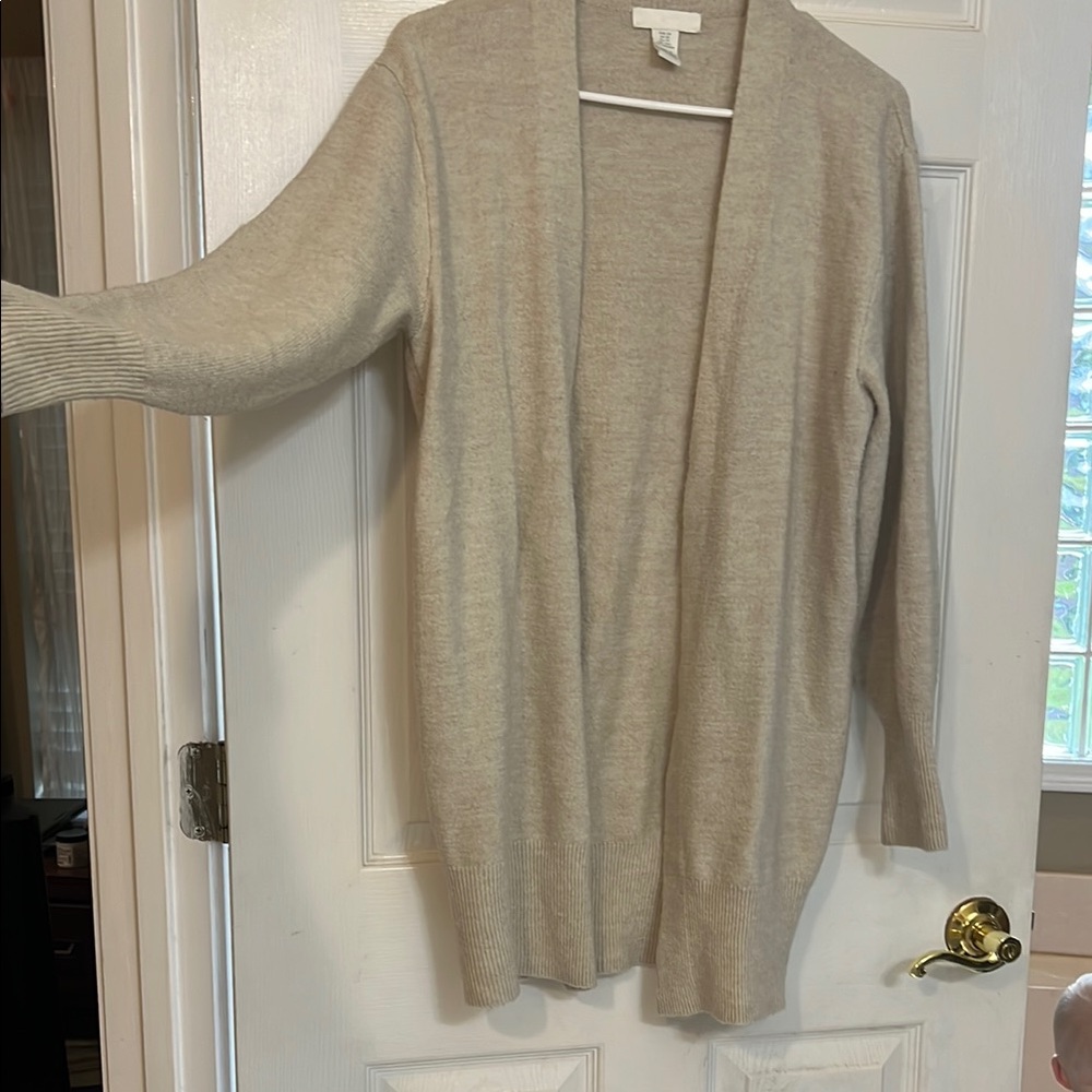 H&M Cream Longline Cardigan Sweater